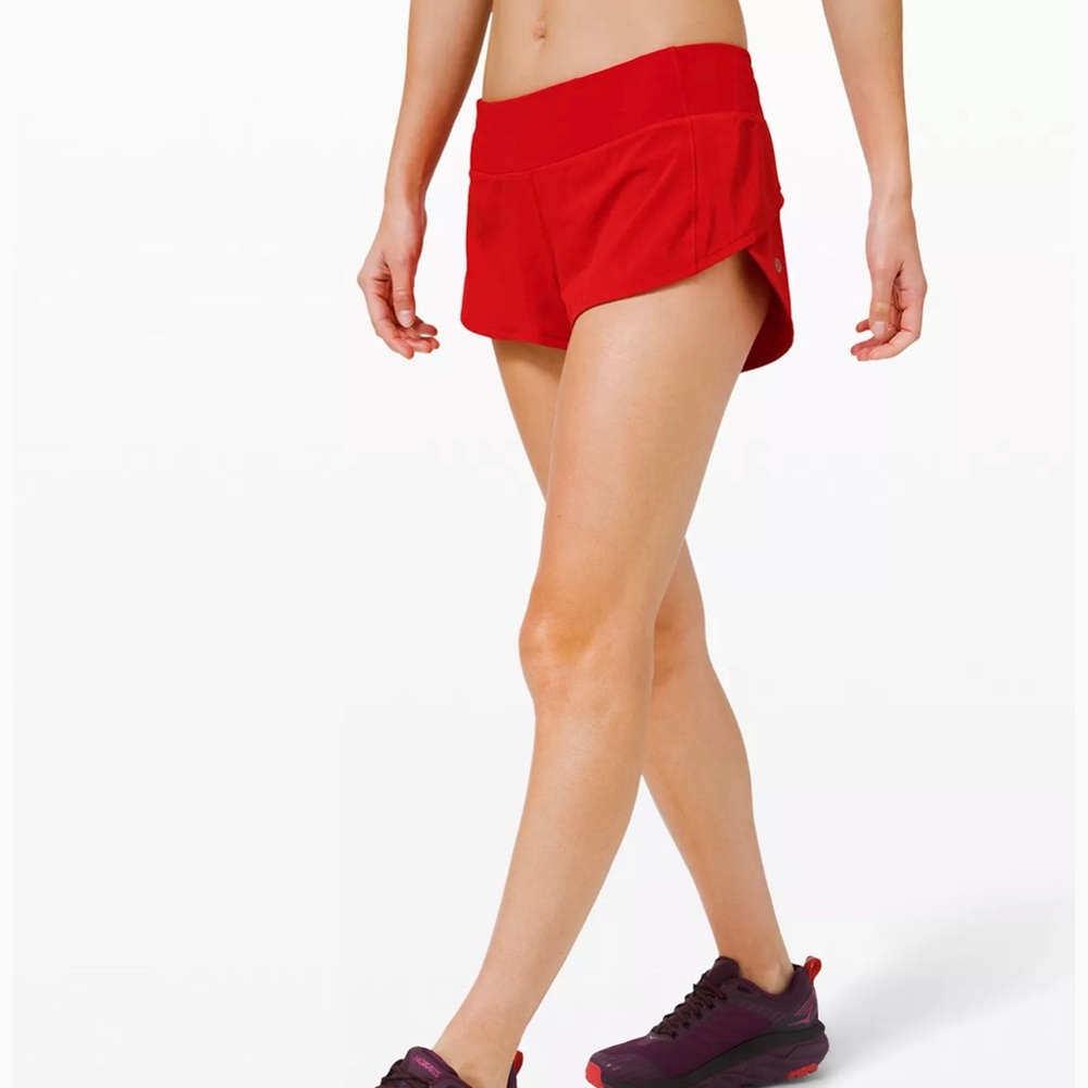 Lululemon Speed Up Low-Rised Lined Short 2.5 in Red